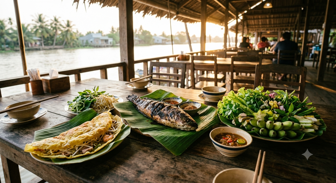 Món ăn cá lóc nướng trui đặc sản trong tour du lịch miền Tây