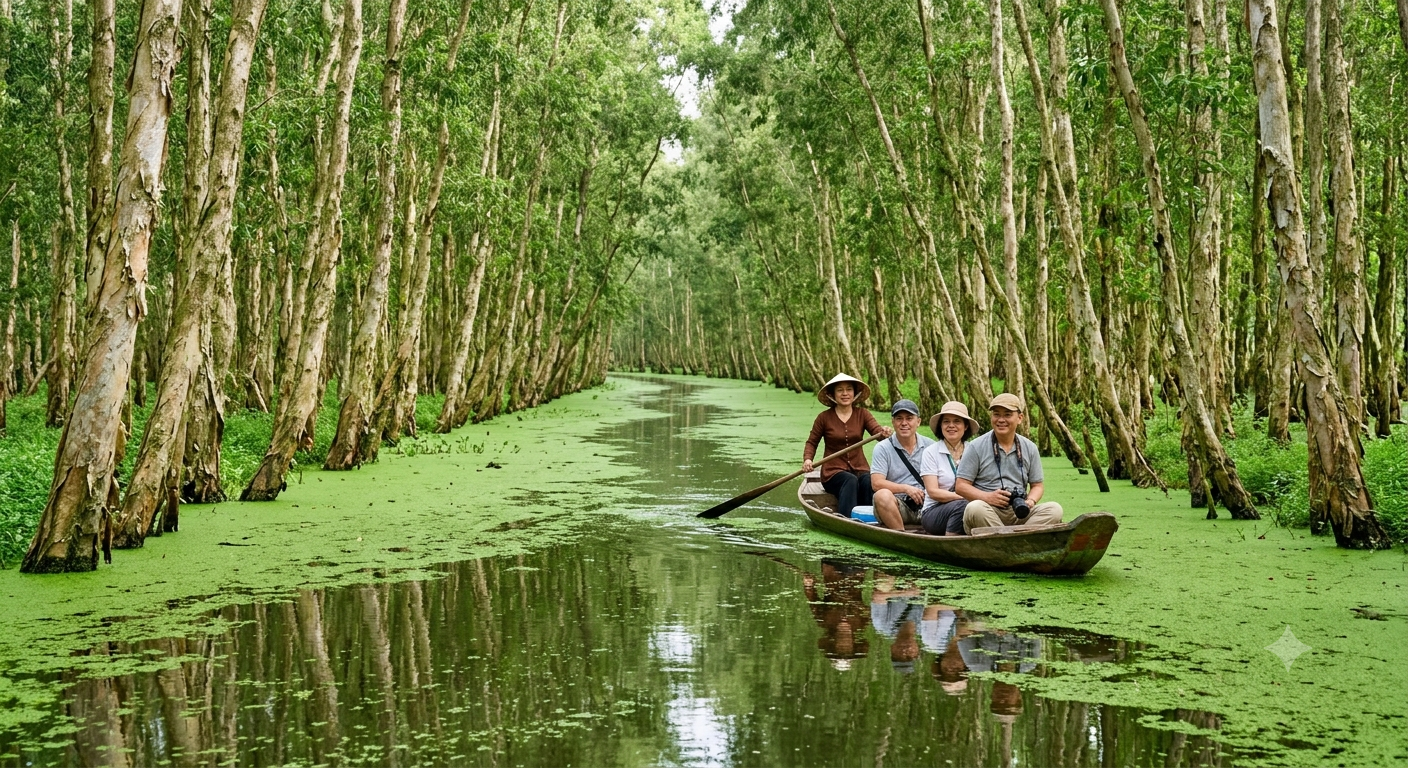 Vẻ đẹp xanh mướt của rừng tràm Trà Sư An Giang